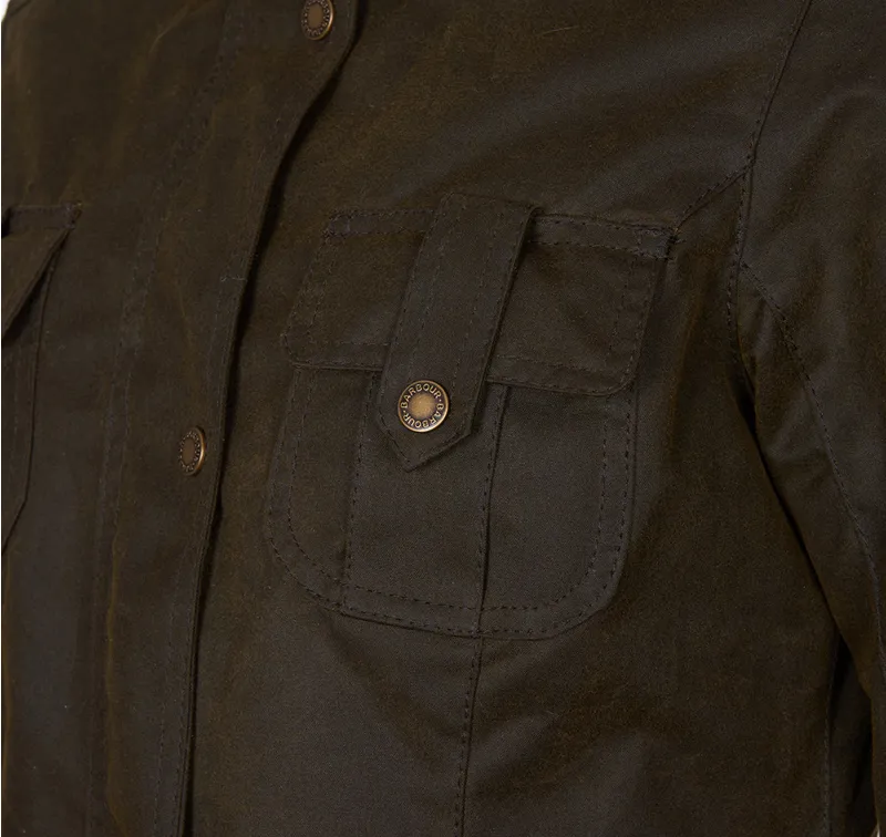 Barbour Winter Defence Wax Jacket Olive/Classic-7